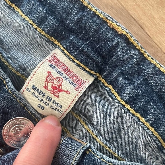 True Religion Straight Jeans size 28 studded logo pockets - Picture 2 of 6